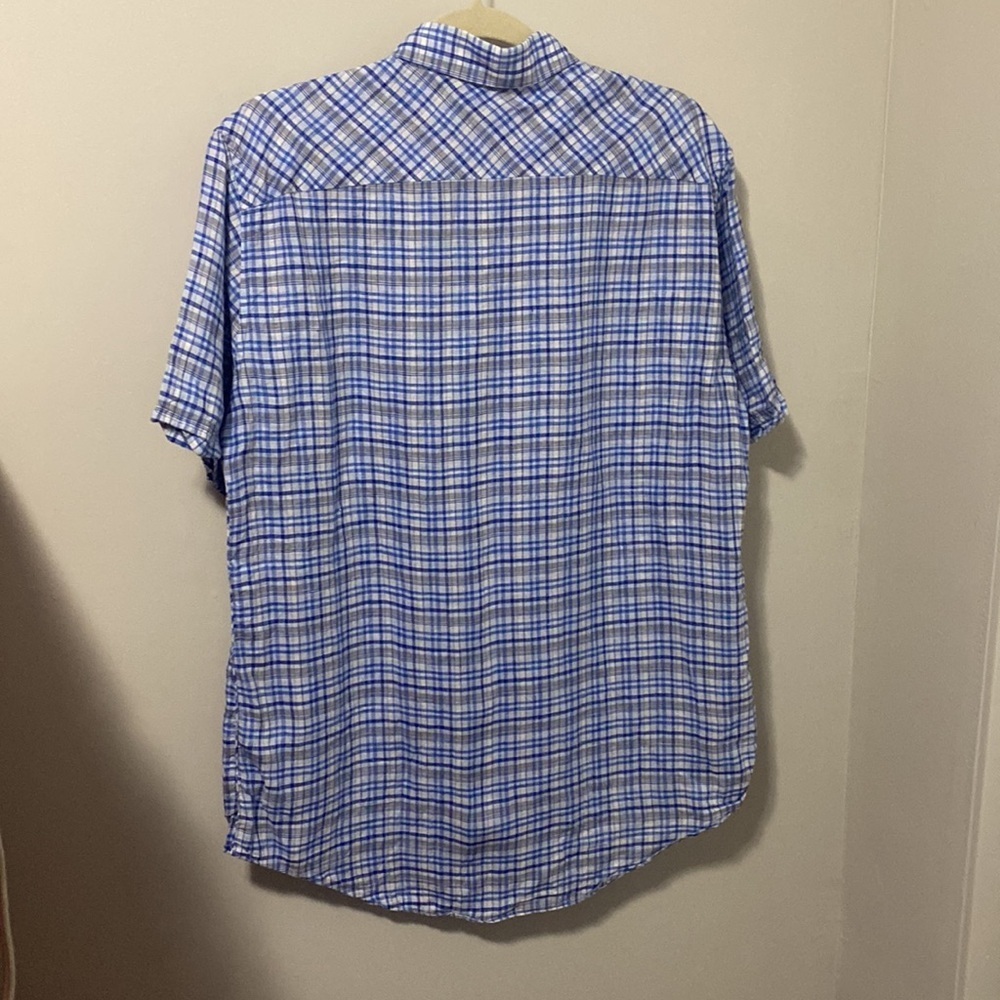 NWOT! Zachary Prell Linen Plaid Button Up - Picture 4 of 7